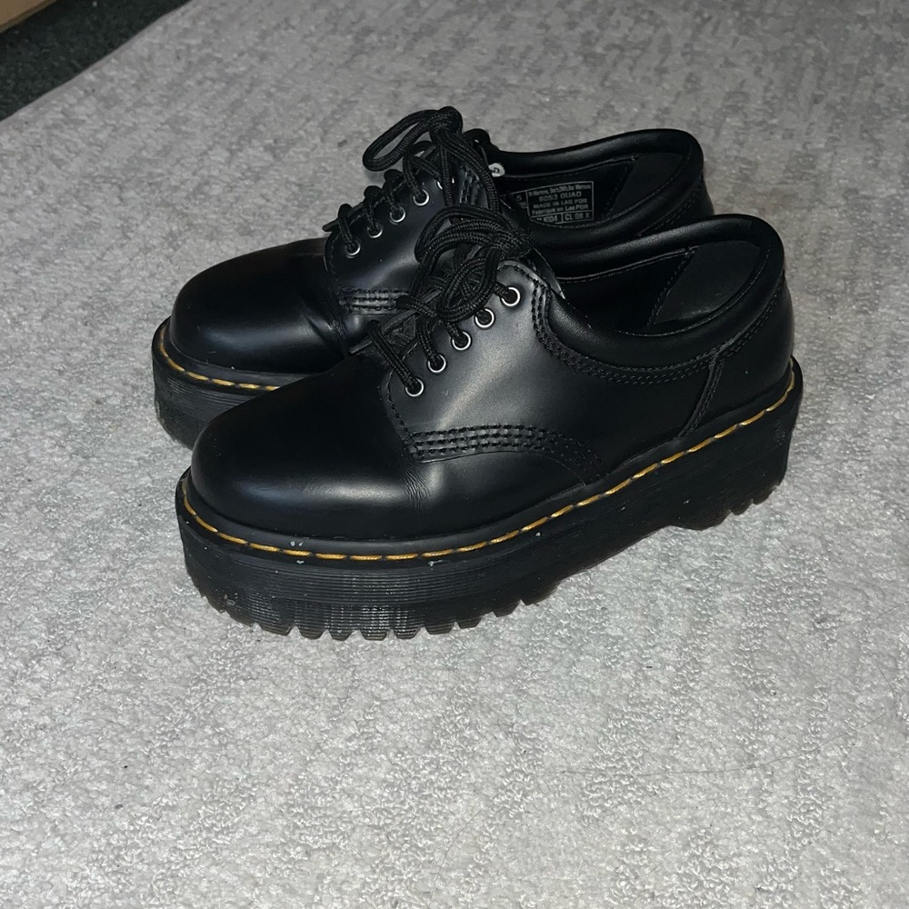 Black Doc Martens 8053 Leather Platform Casual Shoes- size 6 Womens - Picture 4 of 8